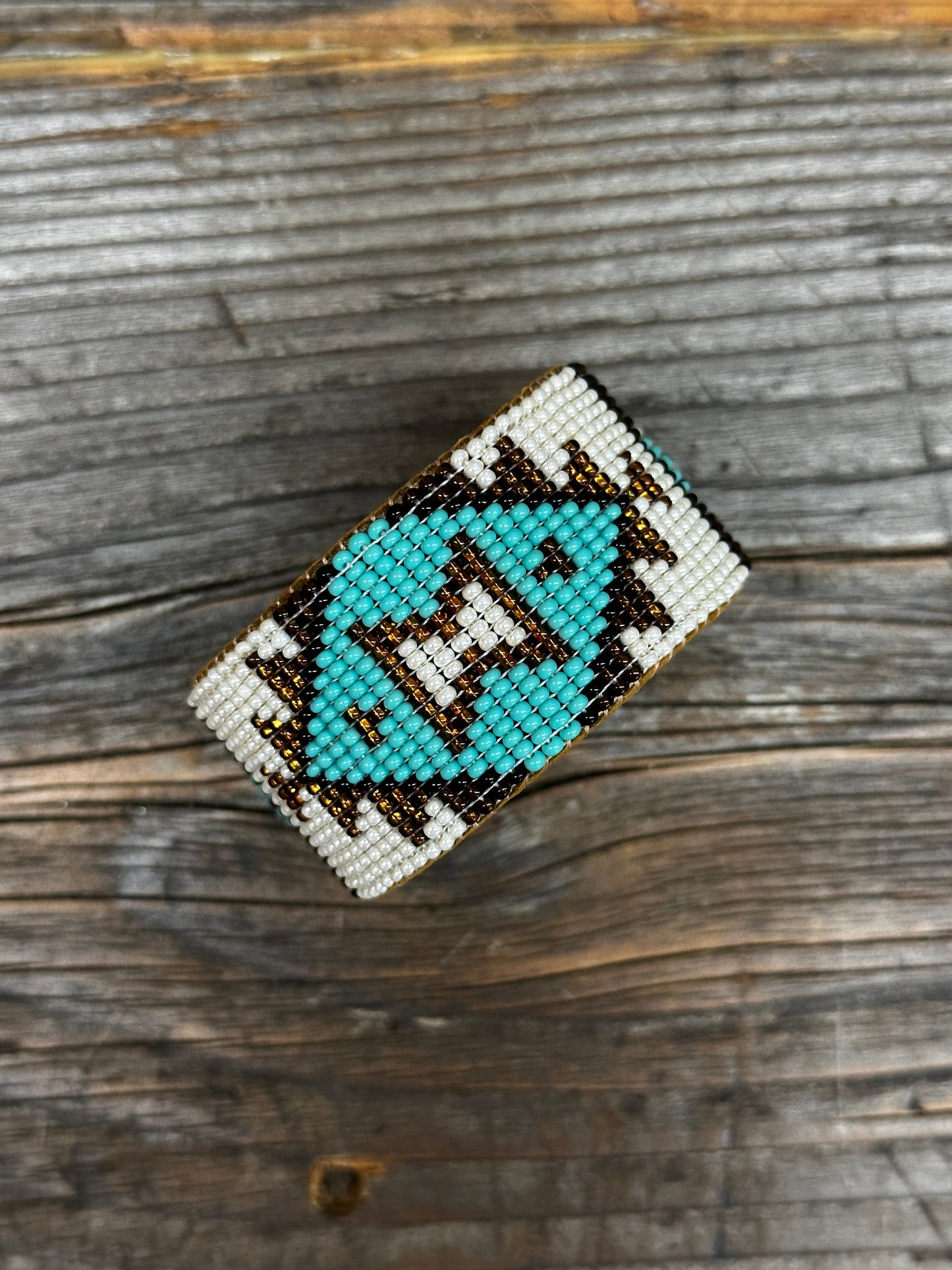 Kaqchi Turquoise & Gold Leather Cuff Bracelet ~ MADE TO ORDER