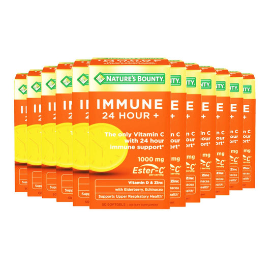 Nature's Bounty IMMUNE 24 HOUR + Immune Support 50-Softgels - 12 Pack