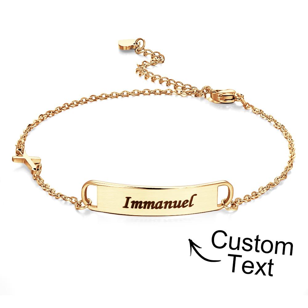 Custom Engraved Bracelet Creative Cross Simple Metal Gifts