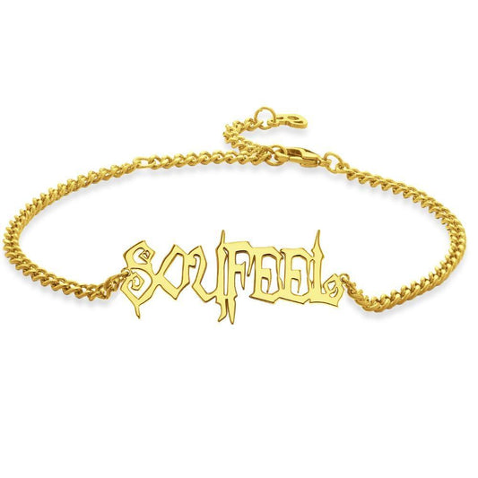 Name Bracelet Custom Bracelet Gifts Special Design 14k Gold Plated Silver