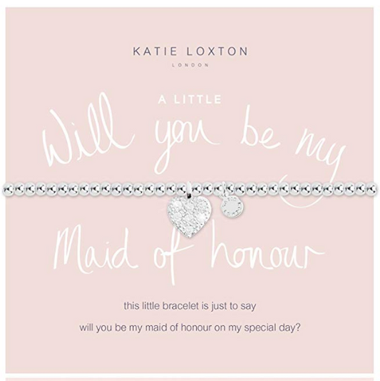 A Little Will You Be My Maid of Honor Bangle Bracelet Front View