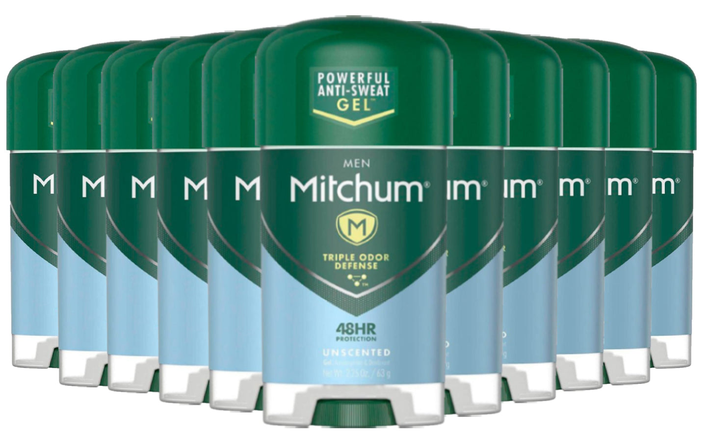 Mitchum Men Clear Gel Antiperspirant Deodorant, Unscented - 2.25 Oz - 12 Pack