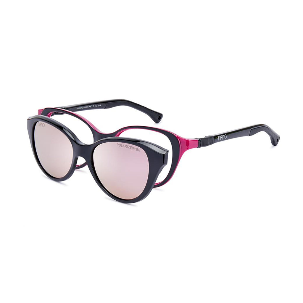 Nano Mimi Solar Clip Black/Raspberry angled view