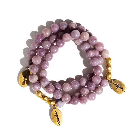 Light Lepidolite | Beaded Bracelet