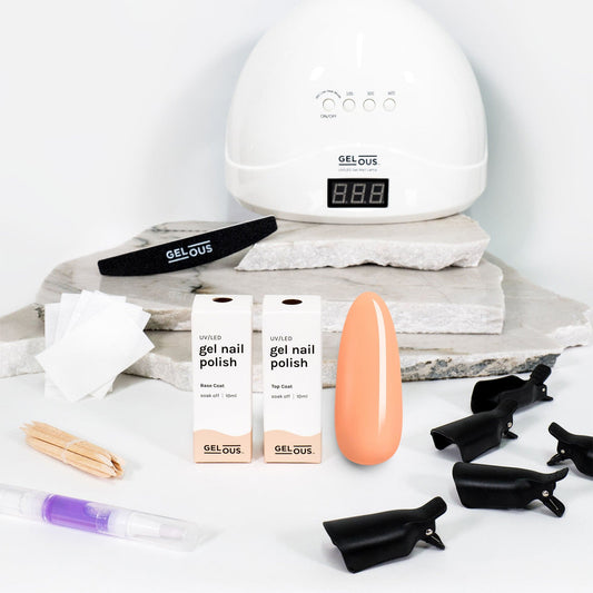 Gelous gel nail polish Orange Sherbet Starter Pack - photographed in New Zealand