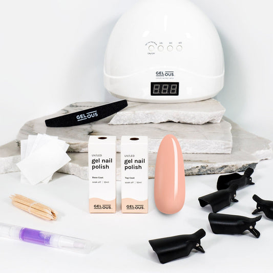 Gelous gel nail polish Peach of Cake Starter Pack - photographed in New Zealand