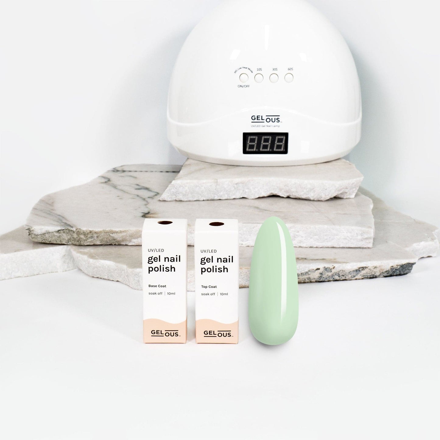 Gelous gel nail polish Serene Green Basic Pack - photographed in New Zealand