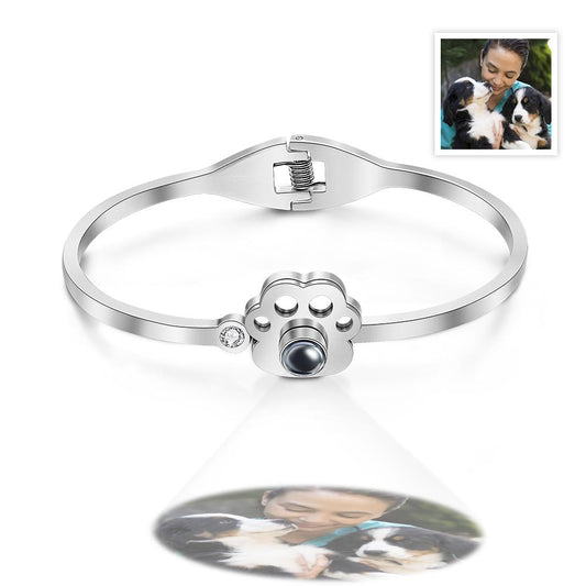 Custom Photo Projection Pet Paw Bracelet Personalized Adjustable Bracelet Gifts For Her