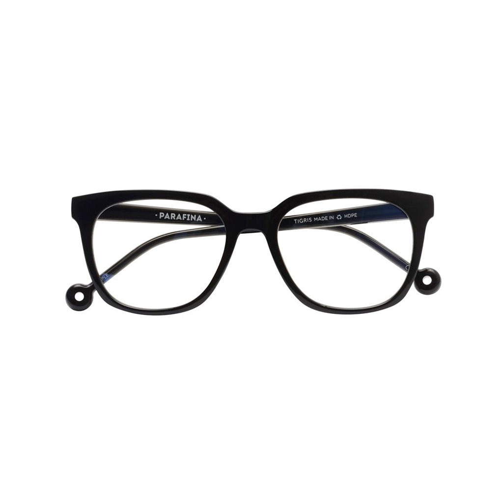 Parafina Tigris Reading Glasses in Black front view
