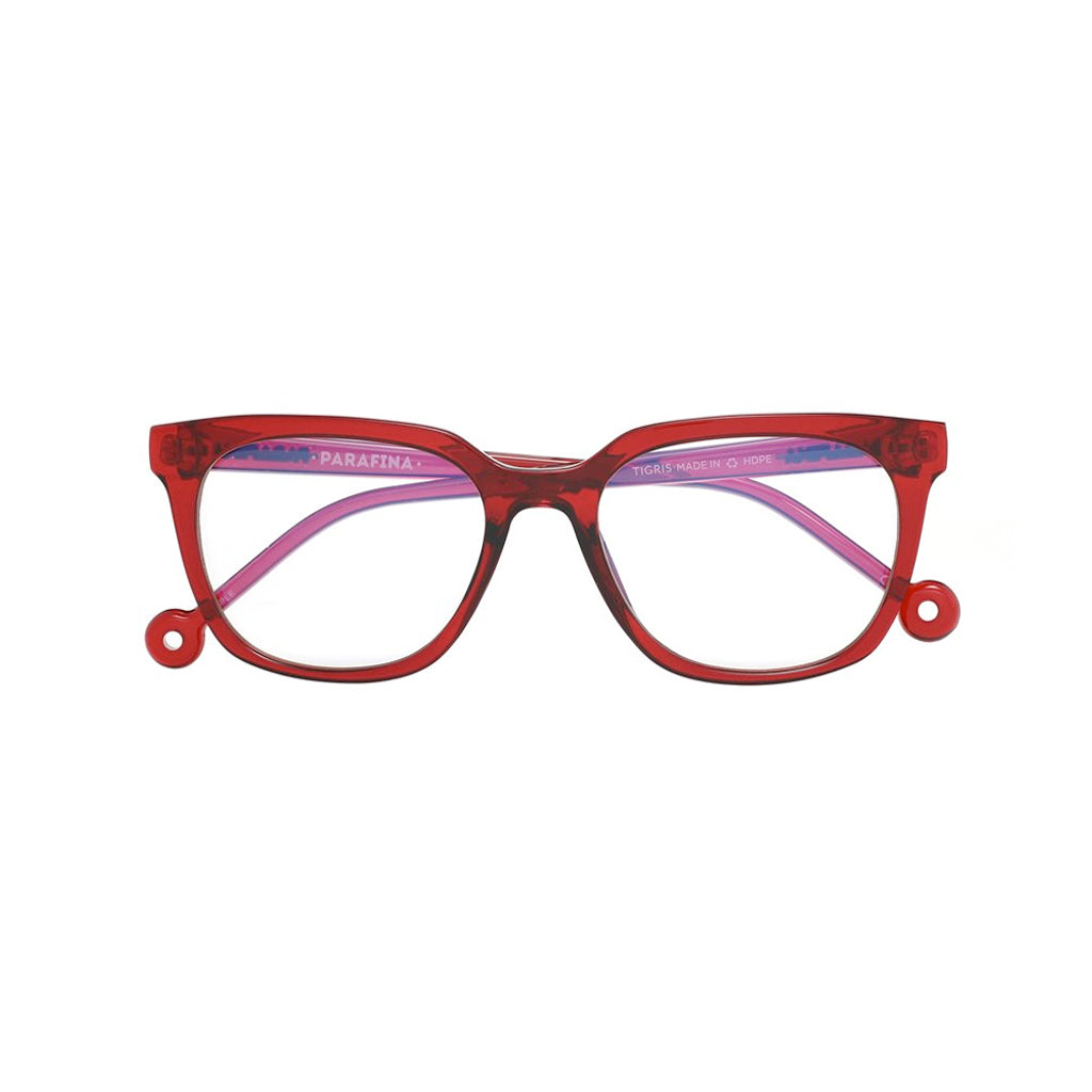 Parafina Tigris Reading Glasses in Volcano Red front view