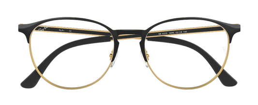 ray ban 6375 optical prescription eyewear glasses unisex traditional classic round circular shape modern trendy bold full rim black gold