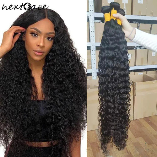 NextFace Brazilian Hair 32 34 inch Water Wave Human Hair Bundles