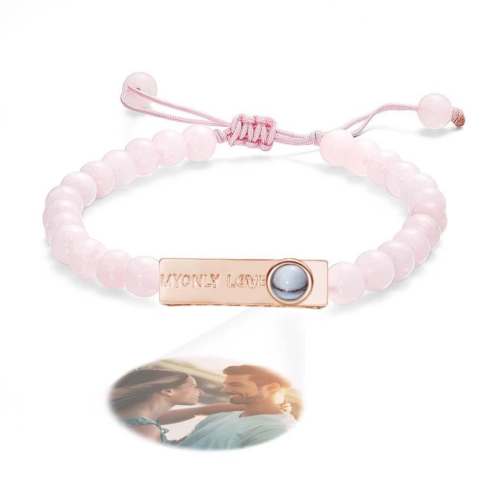 Personalized Photo Projection Beads Bracelet My Only Love Creative Gift For Her