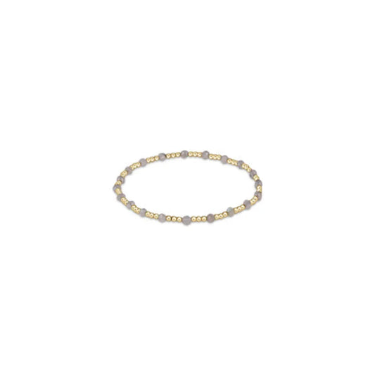 Gemstone Gold Sincerity Pattern 3mm Bead Bracelet - Labradorite