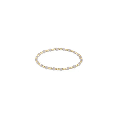 Gemstone Gold Sincerity Pattern 3mm Bead Bracelet - Moonstone