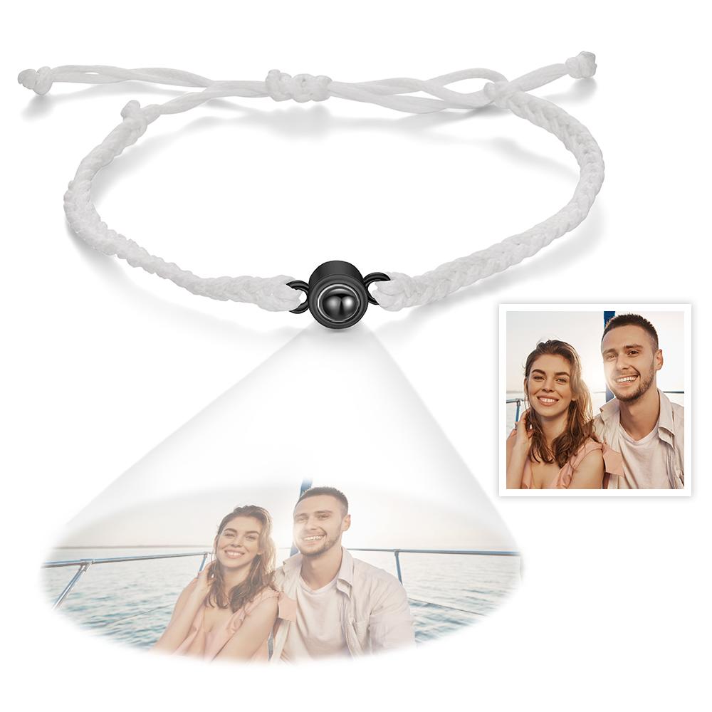 Custom Photo Projection Bracelet Simple Woven Couple Gifts