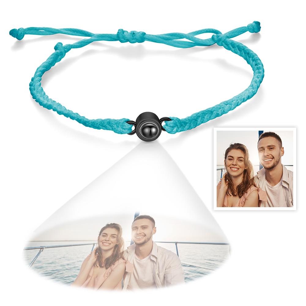 Custom Photo Projection Bracelet Simple Woven Couple Gifts