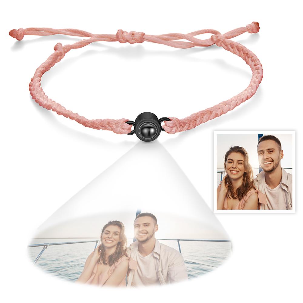 Custom Photo Projection Bracelet Simple Woven Couple Gifts