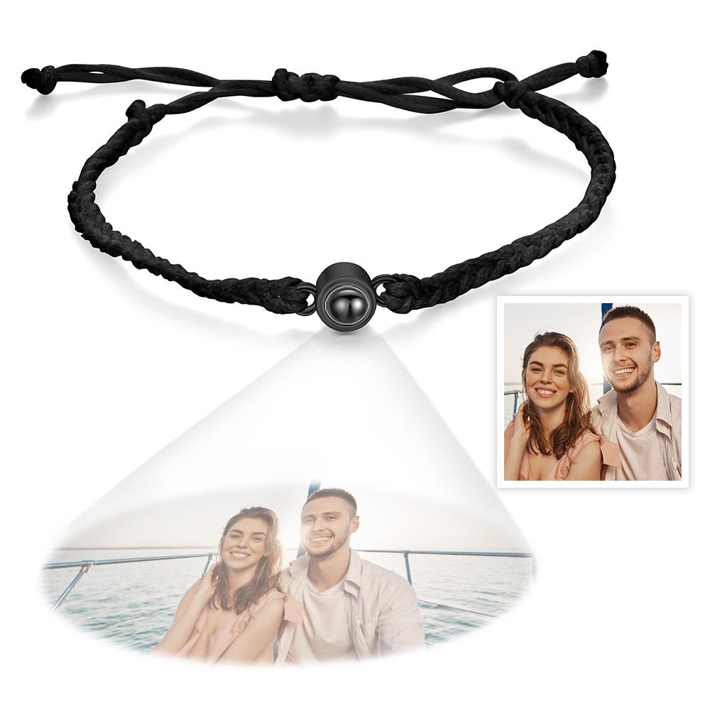 Custom Photo Projection Bracelet Simple Woven Couple Gifts