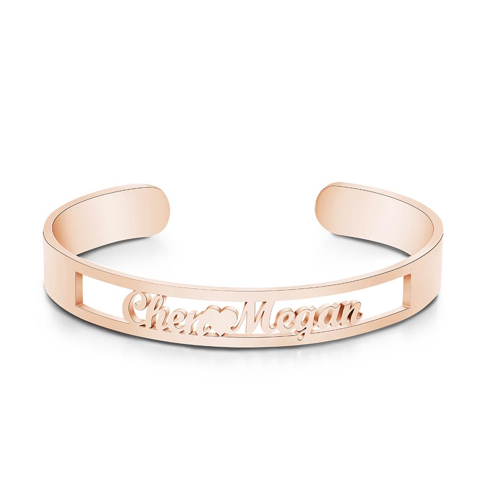 Custom Engraved Name Bracelet Hollow Letter Jewelry Bracelet