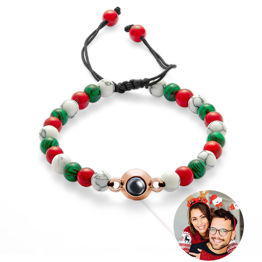 Custom Projection Bracelet Bead Couple Christmas Gift