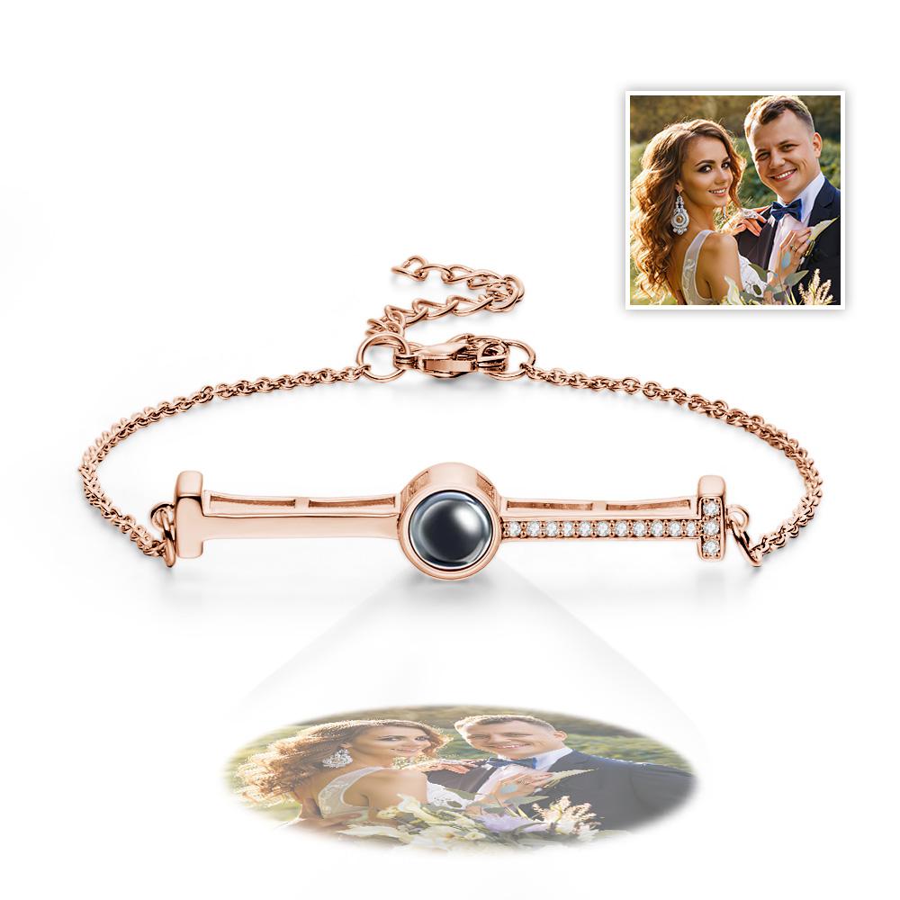 Custom Photo Projection Bracelet Anniversary Simple Couple Gifts