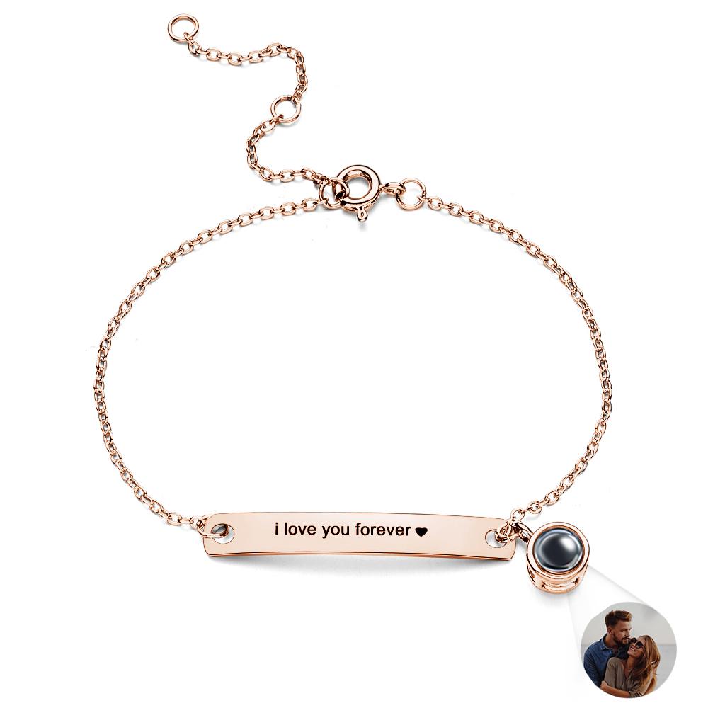Custom Projection Engraved Bracelet Simple Gift for Girl