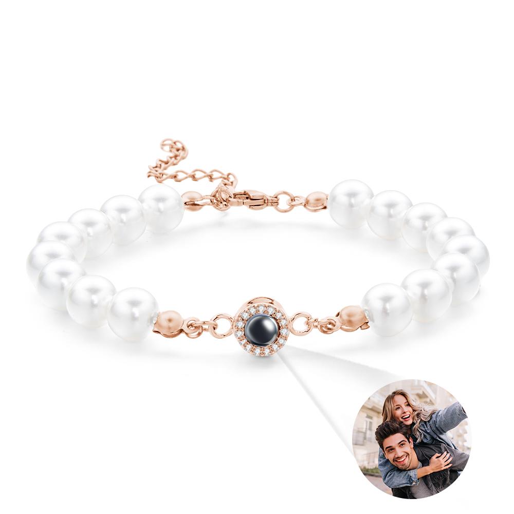 Custom Projection Bracelet Diamond Pearl Simple Gift