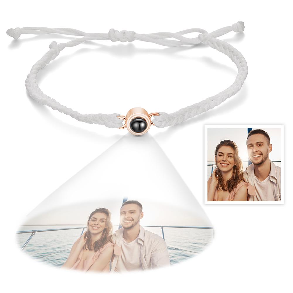 Custom Photo Projection Bracelet Simple Woven Couple Gifts