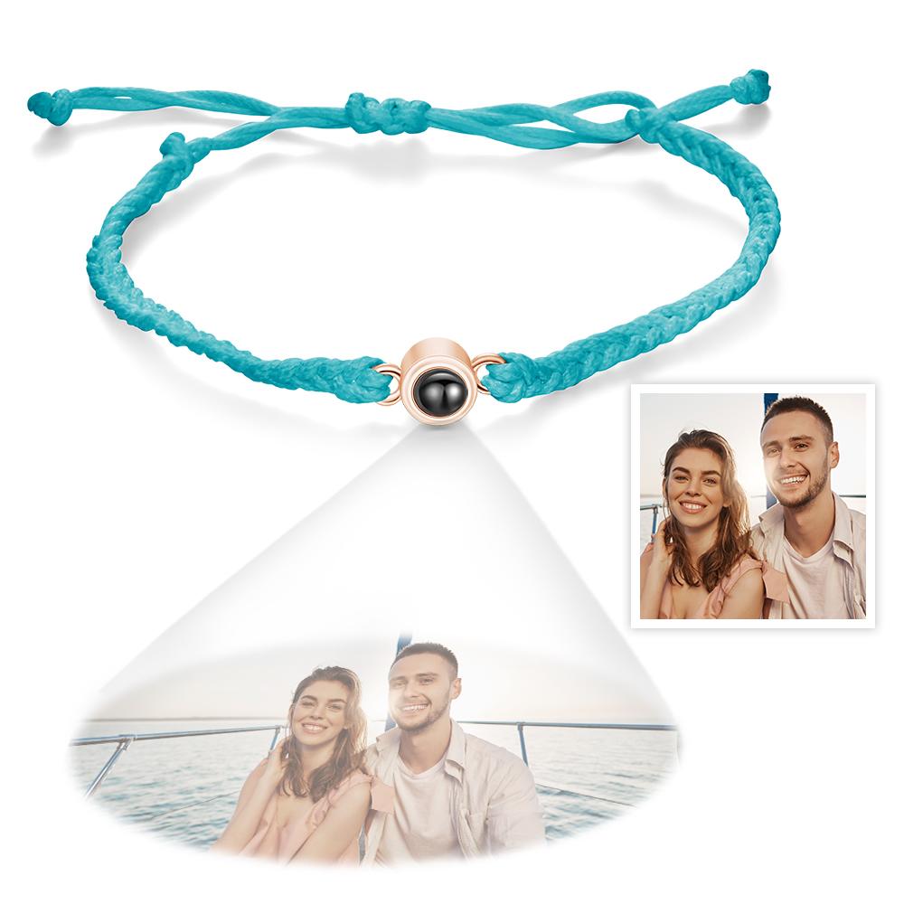 Custom Photo Projection Bracelet Simple Woven Couple Gifts