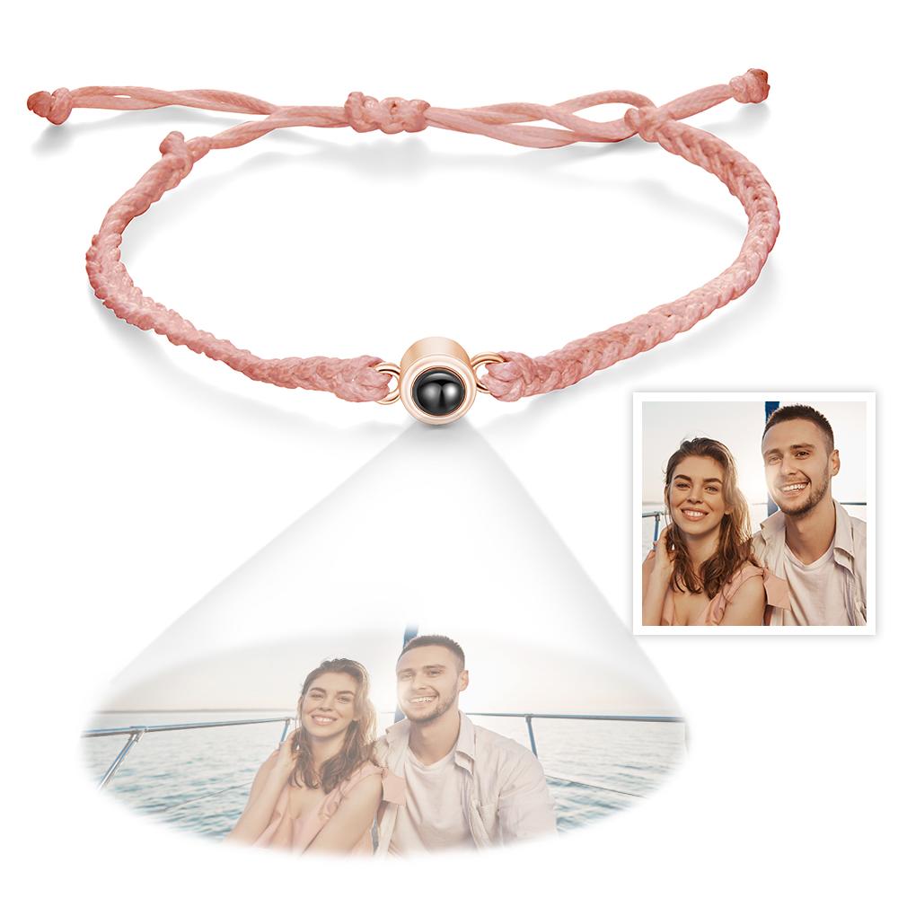 Custom Photo Projection Bracelet Simple Woven Couple Gifts