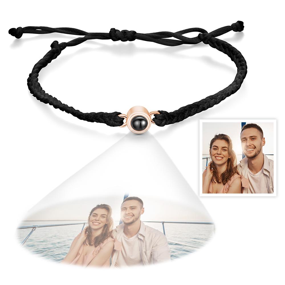 Custom Photo Projection Bracelet Simple Woven Couple Gifts