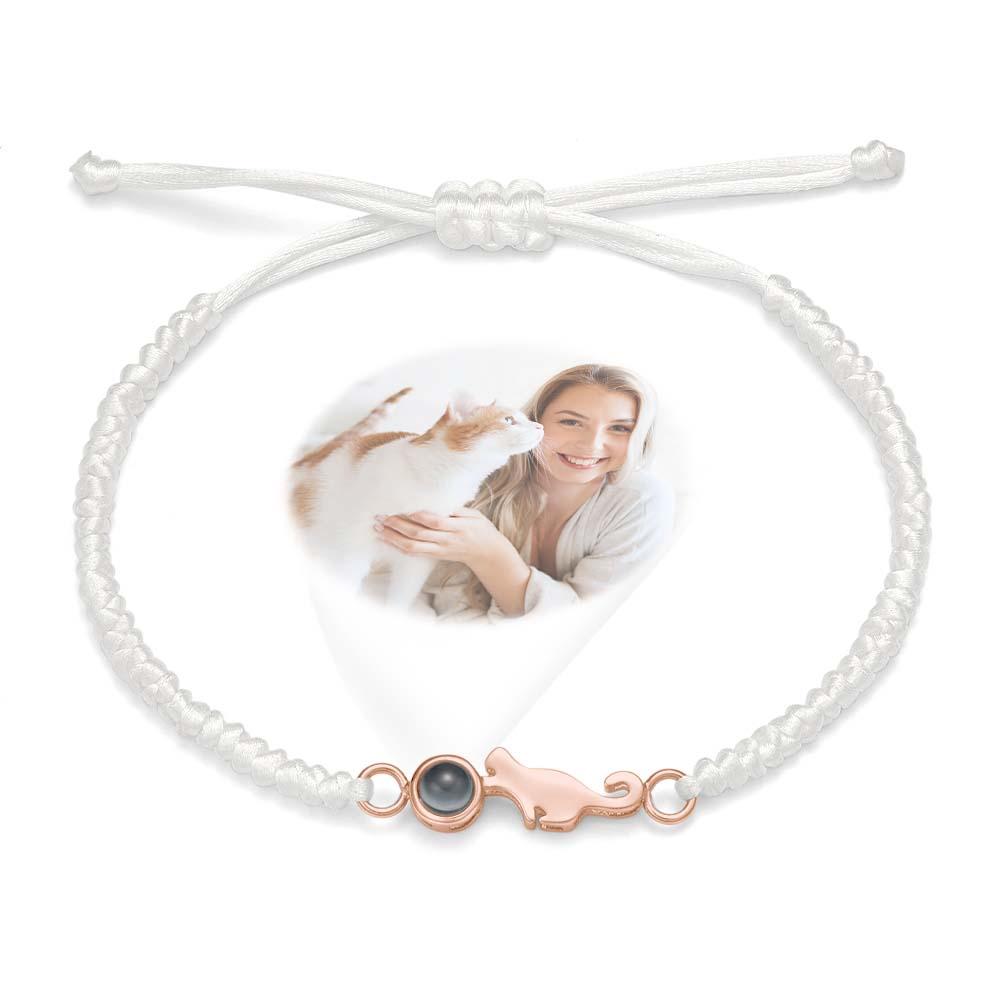 Custom Cat Projection Bracelet Personalized Memorial Picture inside Bracelet Gift for Her