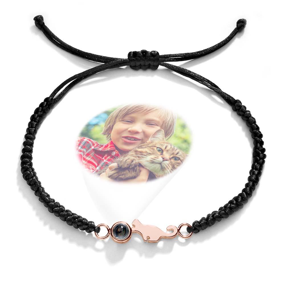 Custom Cat Projection Bracelet Personalized Memorial Picture inside Bracelet Gift for Her