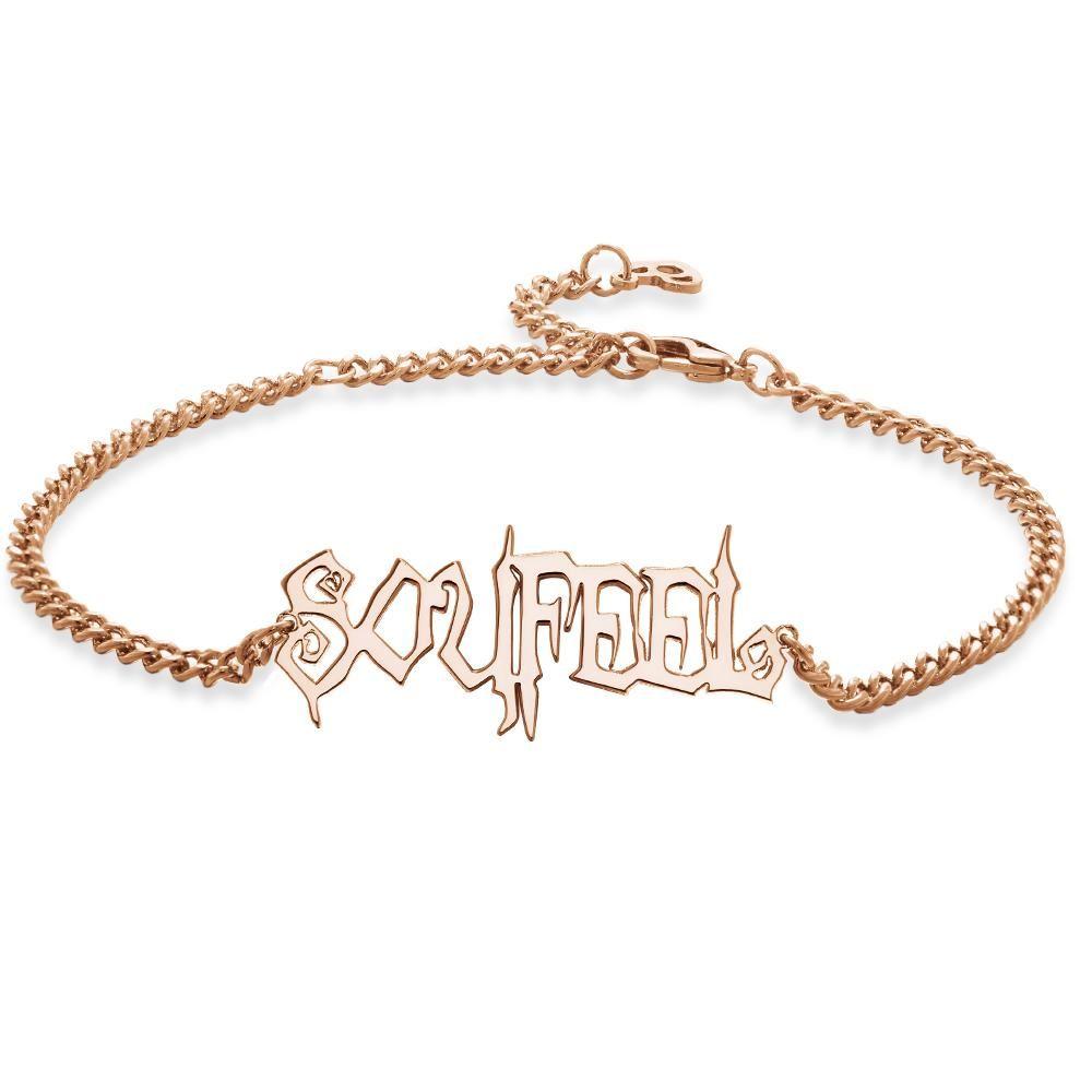 Name Bracelet Custom Bracelet Gifts Rose Gold Plated Silver