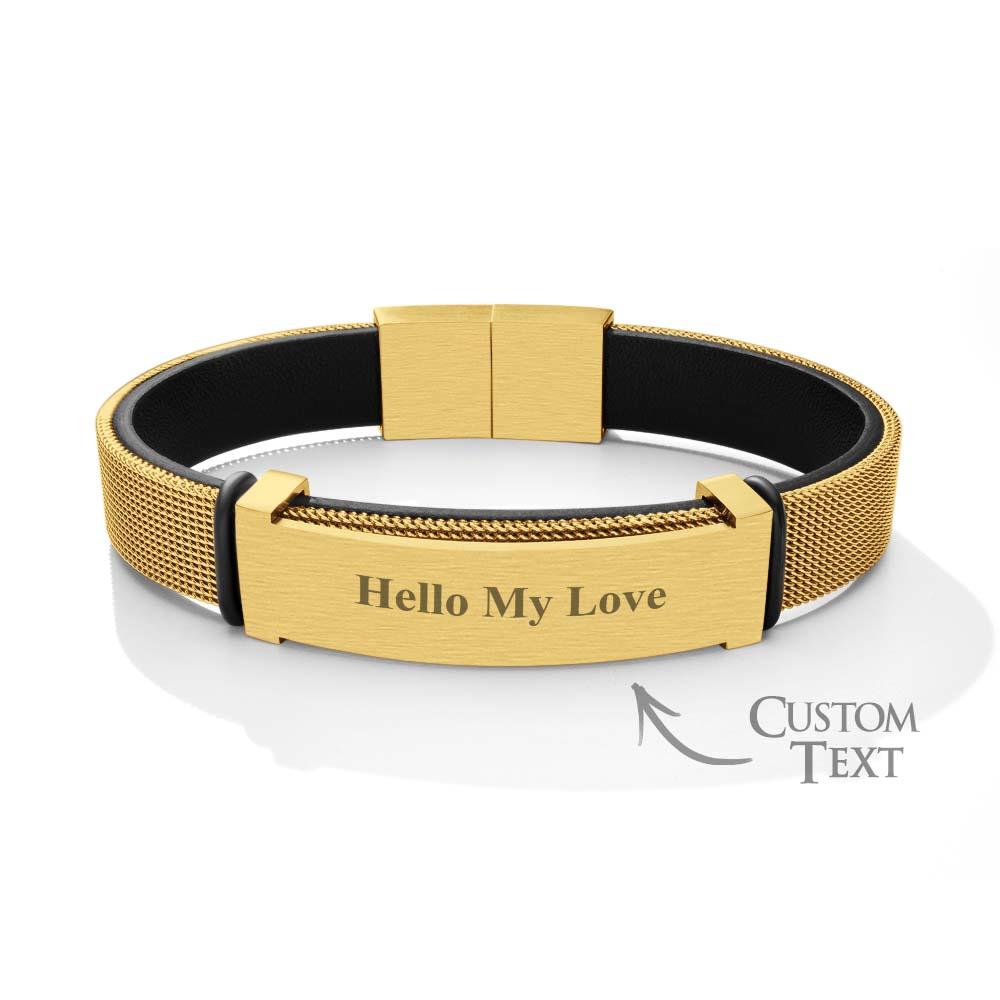 Custom Engraved Bracelet Mesh Style Simple Gifts for Men