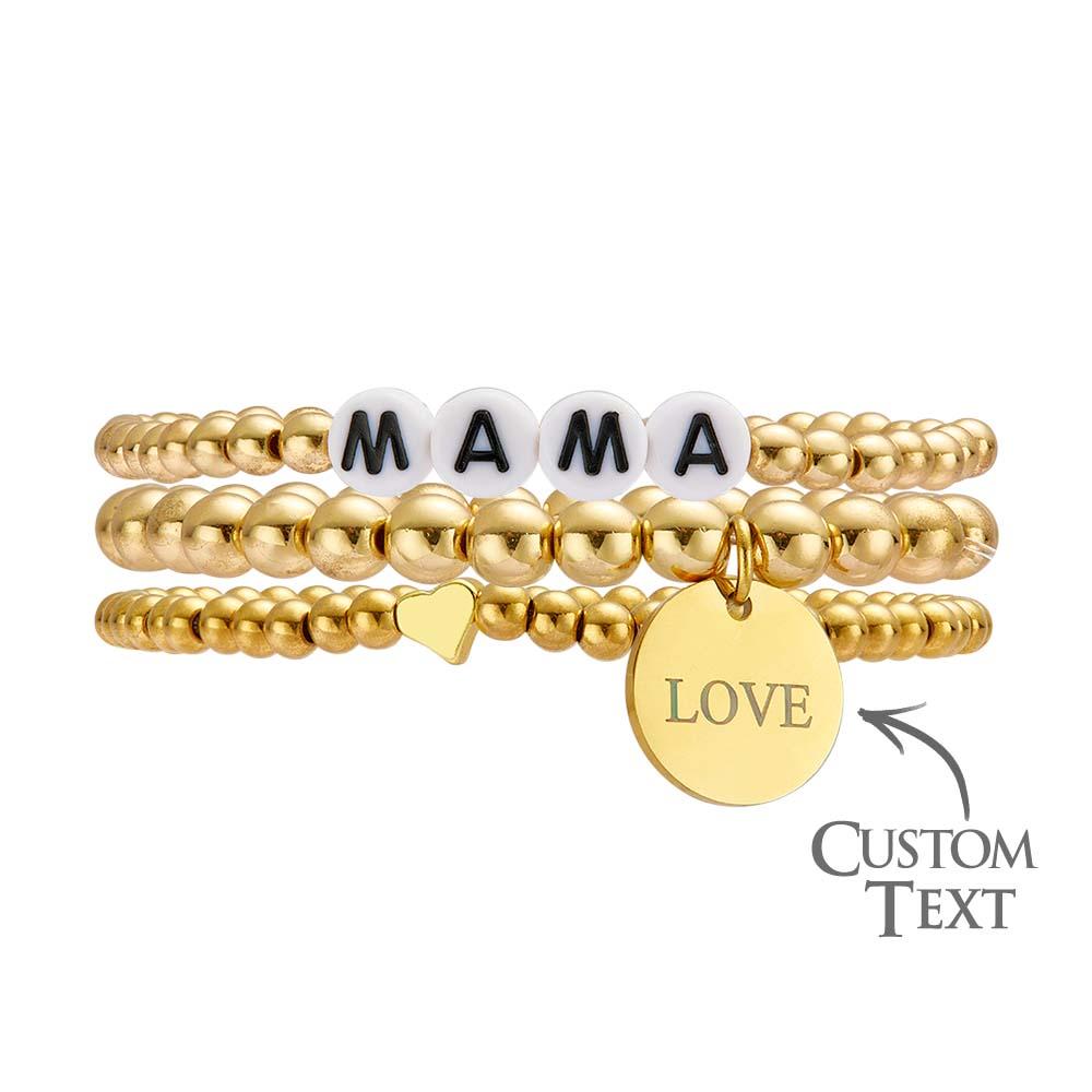 Custom Name Bead Bracelet Stack Bohemia Style Mother's Day Gift