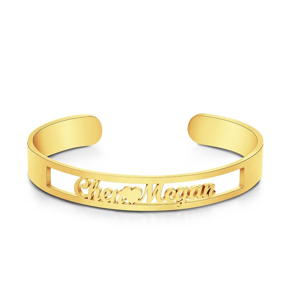 Custom Engraved Name Bracelet Hollow Letter Jewelry Bracelet