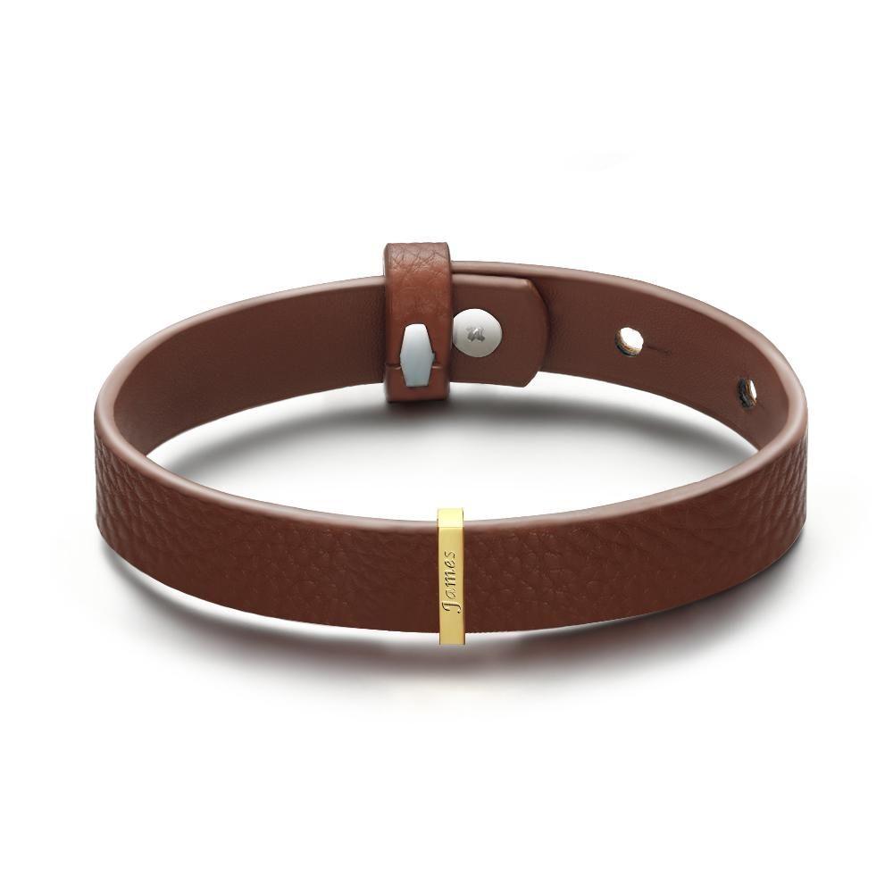 Custom Name Bracelet Silver Personalized Men's Bracelet Engraved Name Multicolor Bracelet Perfect Gift For Men On Father's Day