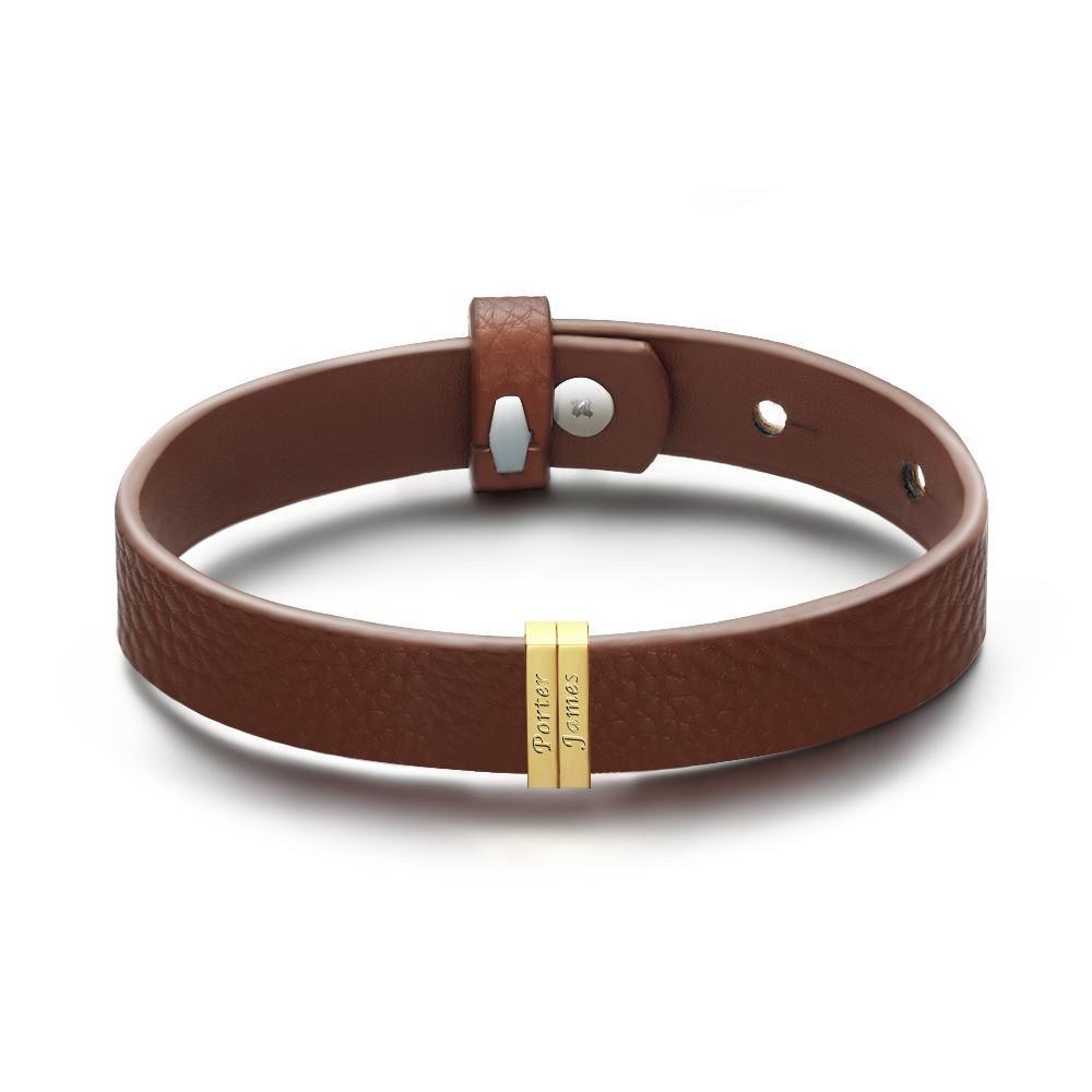 Custom Name Bracelet Silver Personalized Men's Bracelet Engraved Name Multicolor Bracelet Perfect Gift For Men On Father's Day