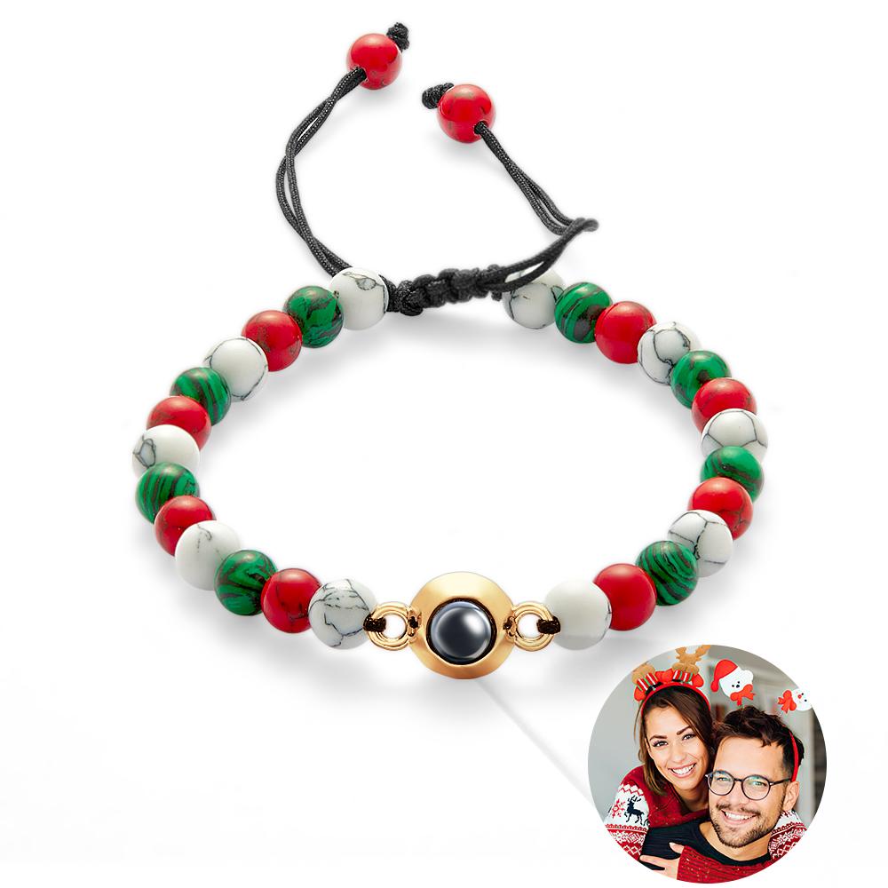 Custom Projection Bracelet Bead Couple Christmas Gift