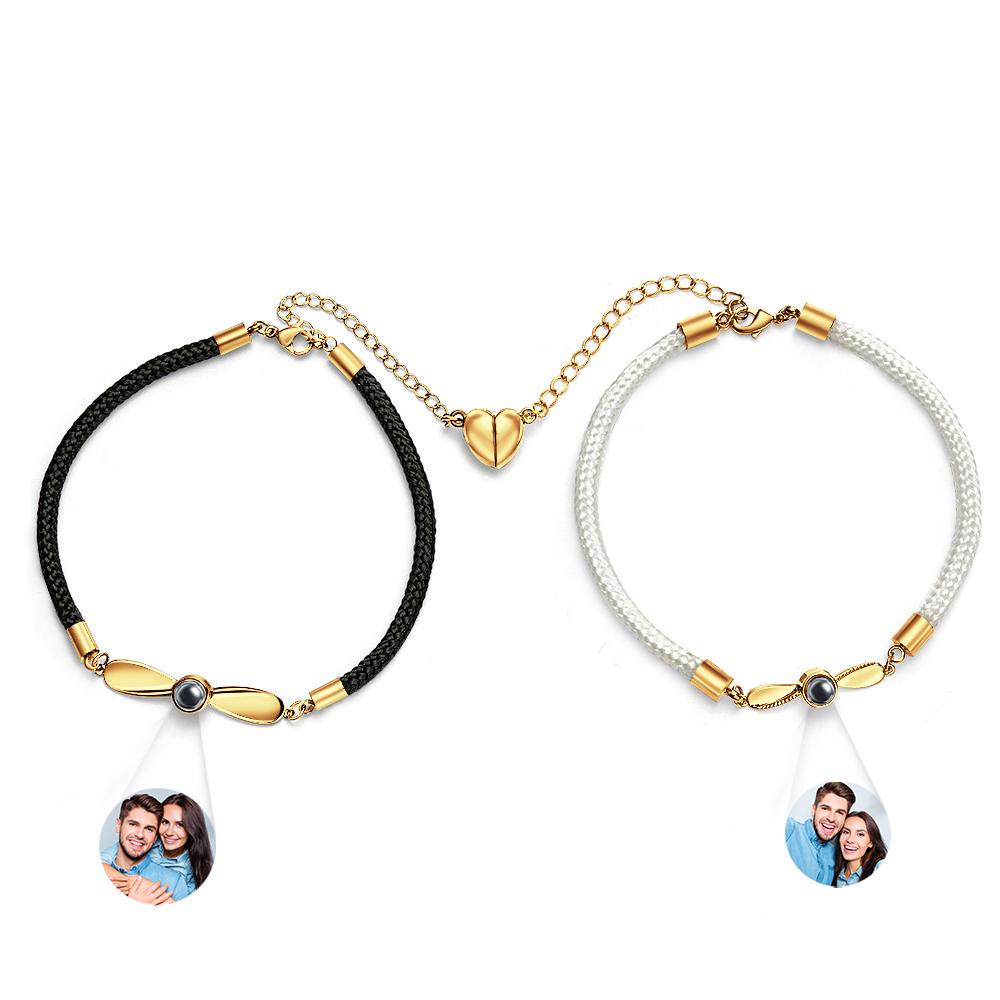 Personalized Matching Bracelets for Couples Photo Projection Bracelets Valentine's Gifts