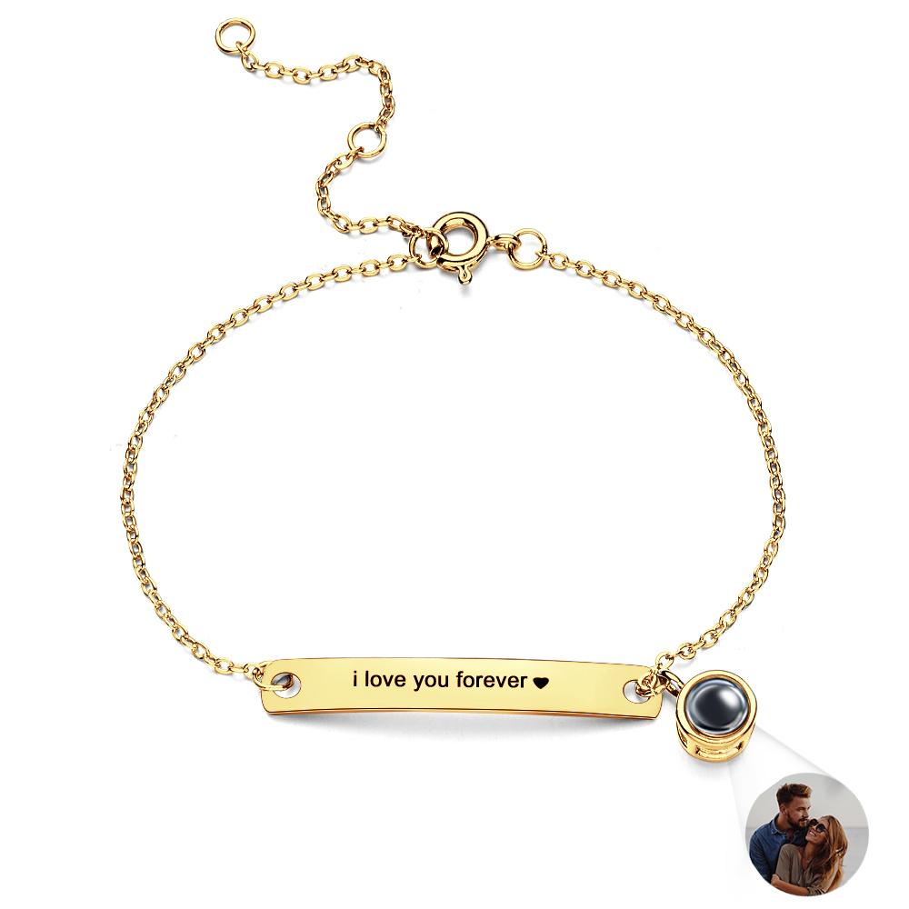 Custom Projection Engraved Bracelet Simple Gift for Girl