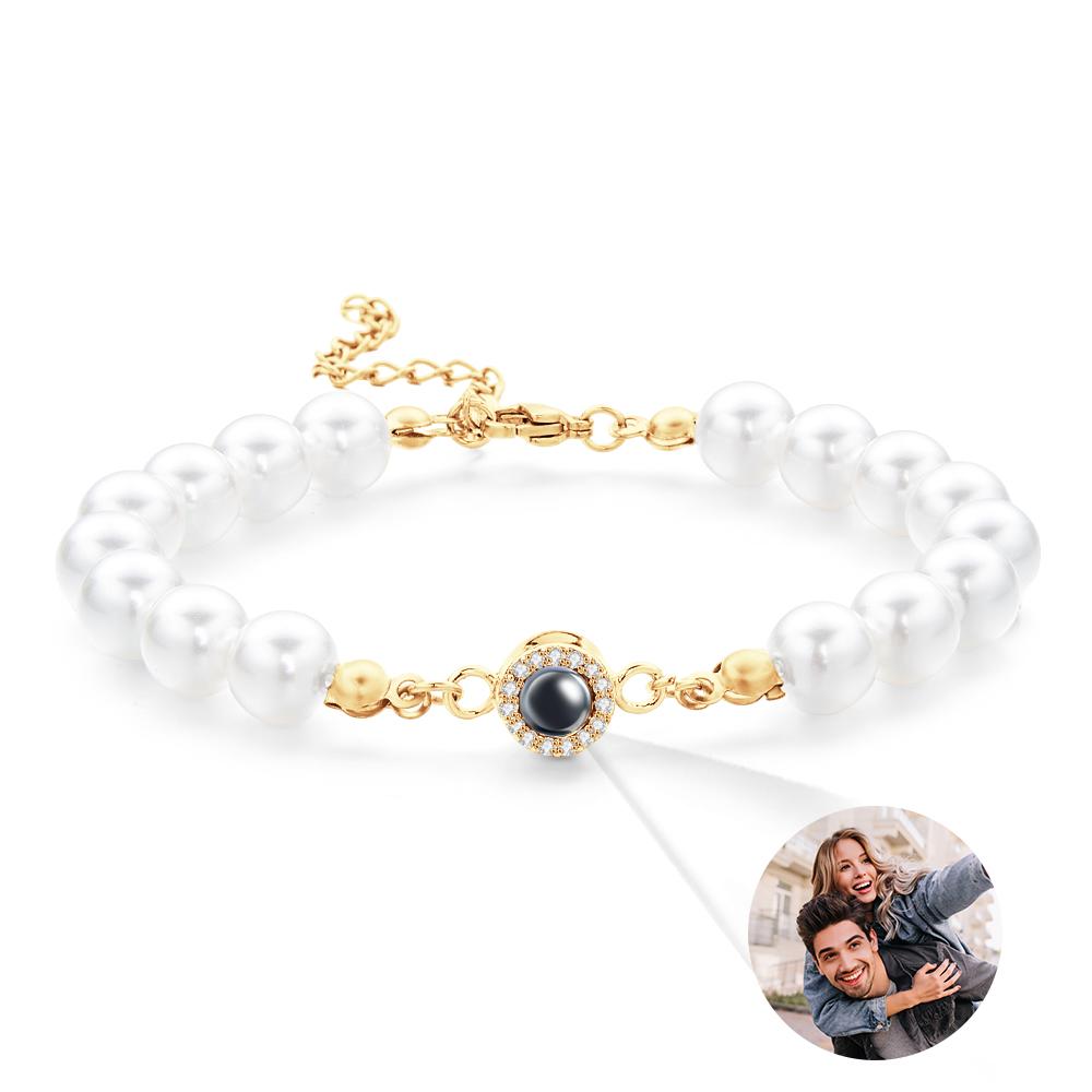 Custom Projection Bracelet Diamond Pearl Simple Gift