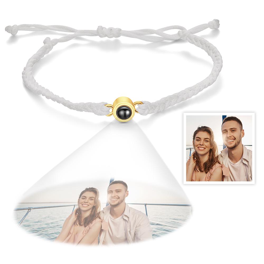 Custom Photo Projection Bracelet Simple Woven Couple Gifts