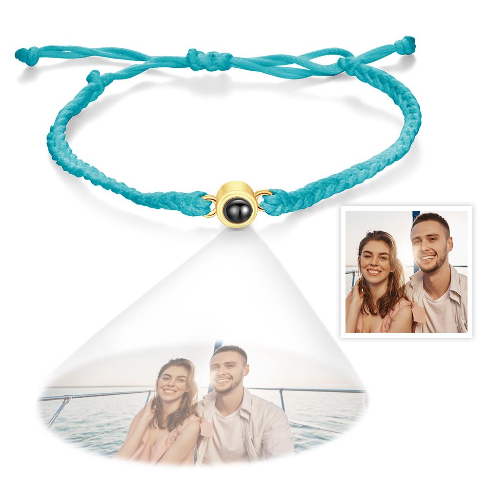 Custom Photo Projection Bracelet Simple Woven Couple Gifts