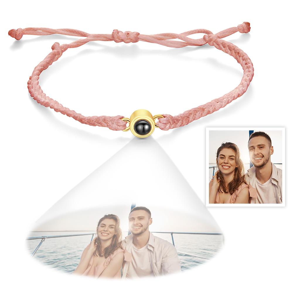 Custom Photo Projection Bracelet Simple Woven Couple Gifts