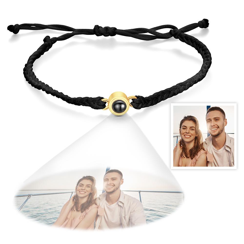 Custom Photo Projection Bracelet Simple Woven Couple Gifts