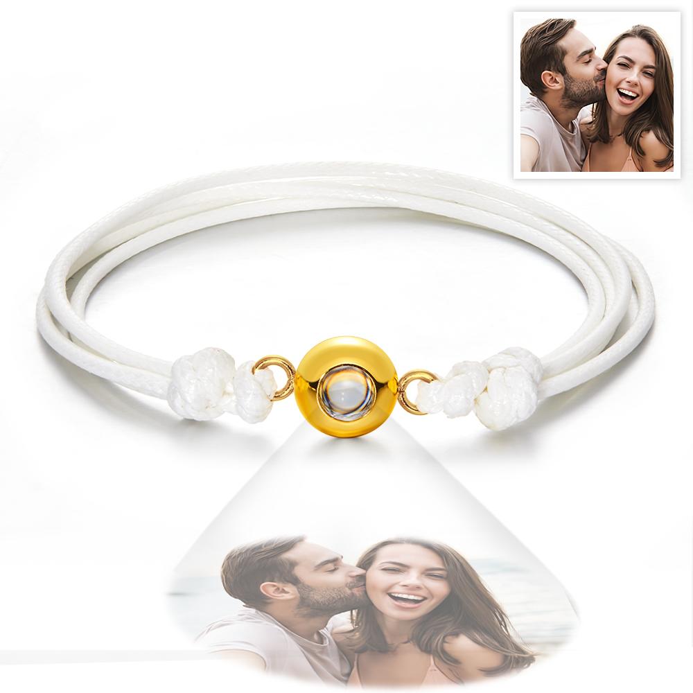 Custom Projection Photo Bracelet Weave Style Colorful Couple Gifts