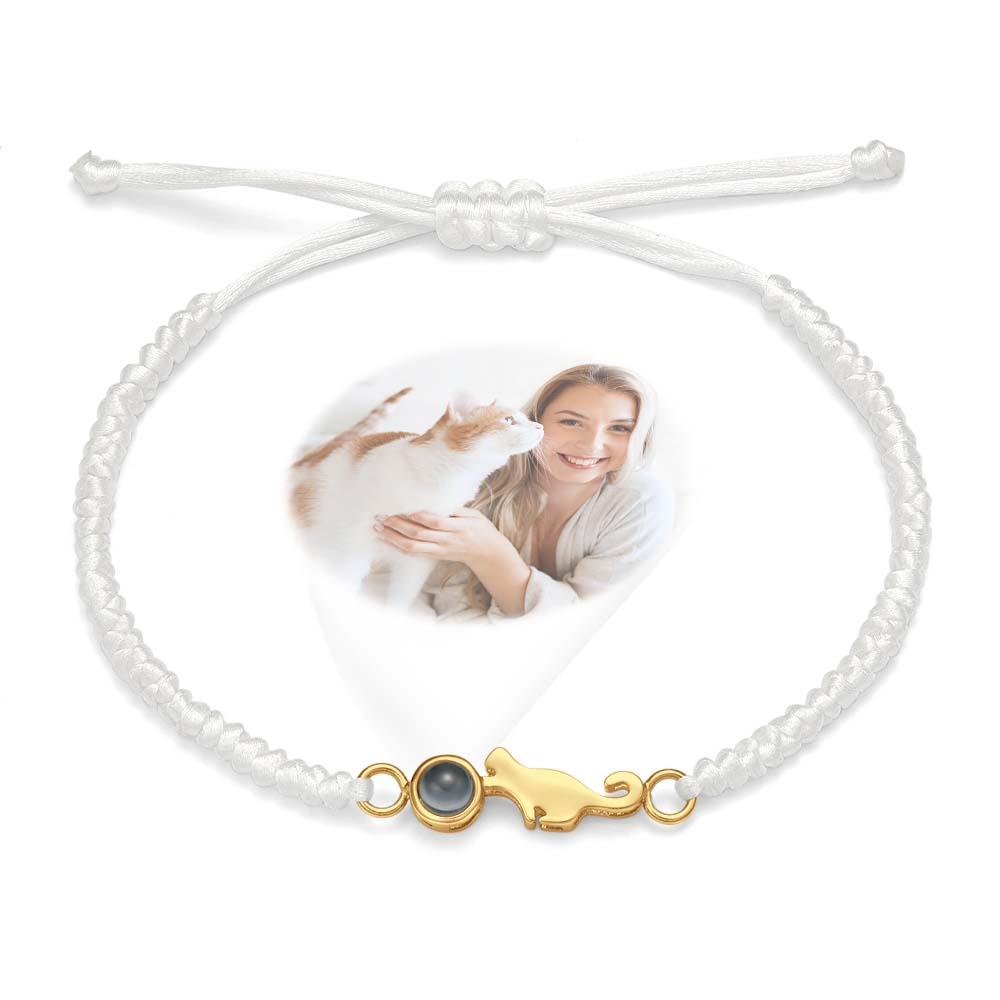 Custom Cat Projection Bracelet Personalized Memorial Picture inside Bracelet Gift for Her